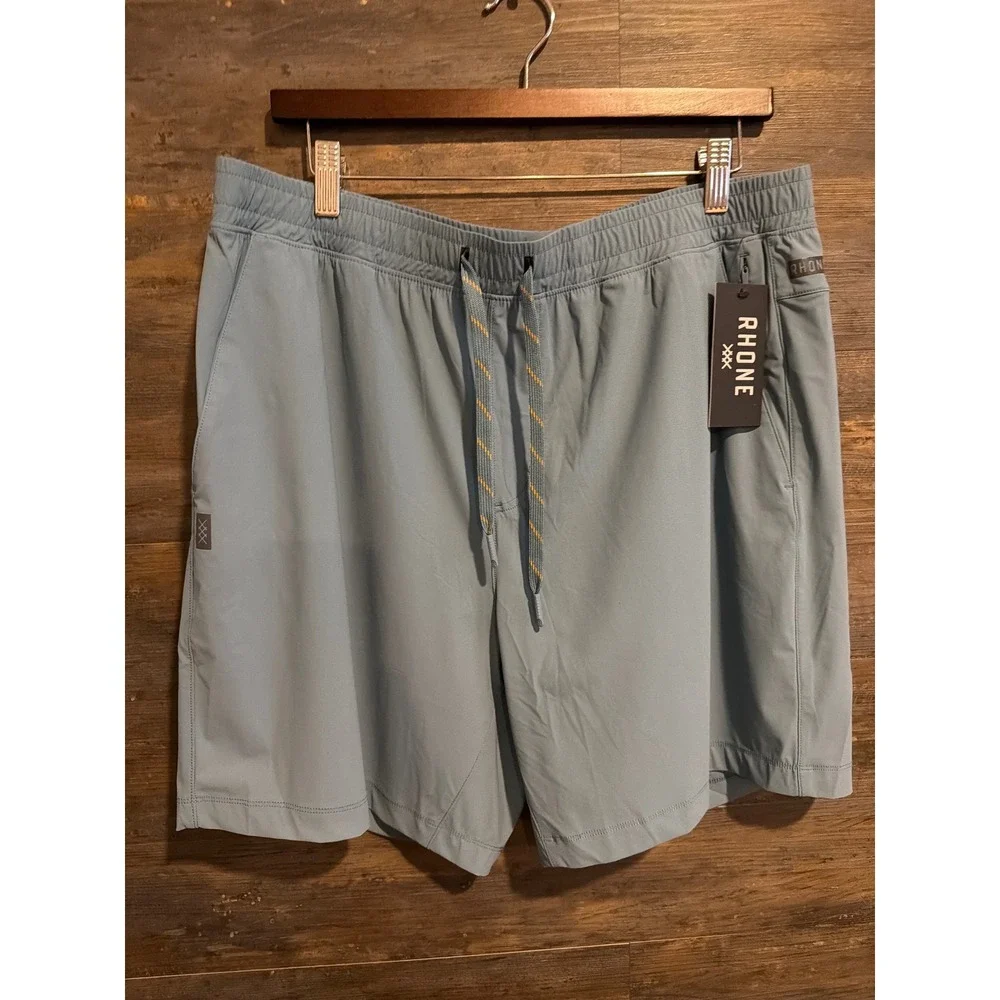 Rhone 7 Pursuit Short Unlined Blue Mens XL AEROFLEX Performance Training 101722